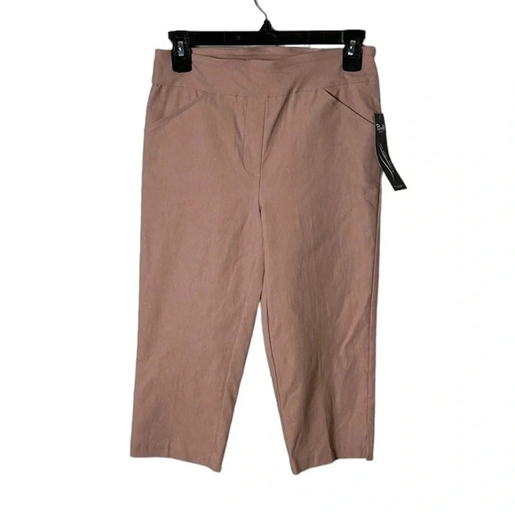 Y2K Bali 🇨🇦,NWT, capri ,blush pink,slim pants,elastic waist band,pull on, - Picture 1 of 8